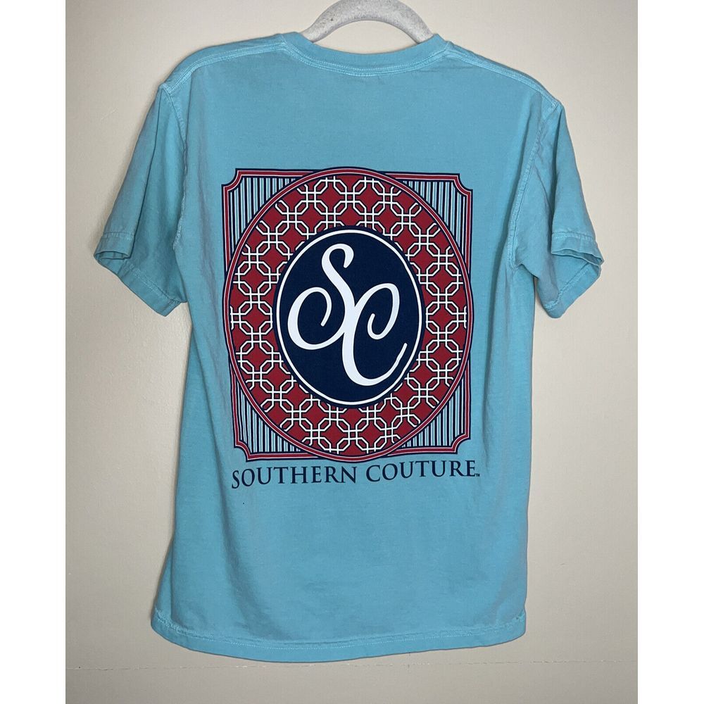 Women's Small Southern Couture SC T Shirt Green Mint Short Sleeve